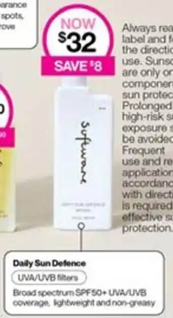 Priceline Software Skincare Range Daily Sun Defence offer