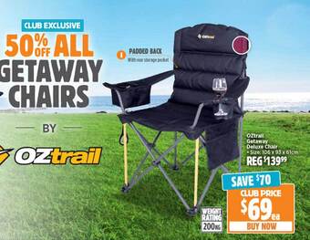 Anaconda Oztrail getaway deluxe chair offer