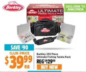 Anaconda Berkley 230 piece ultimate fishing tackle pack offer