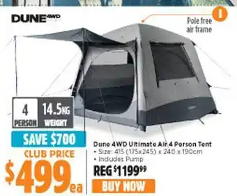 Anaconda Dune 4wd ultimate air 4 person tent offer