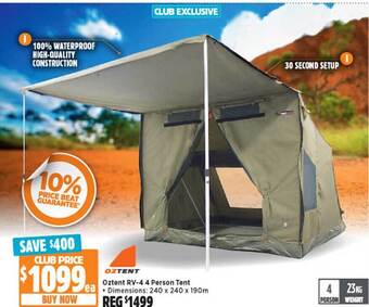 Anaconda Oztent rv-4 4 person tent offer