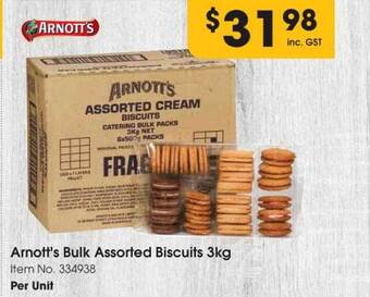 Campbells Wholesale Arnott's bulk assorted biscuits offer