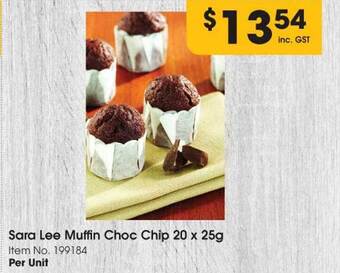 Campbells Wholesale Sara lee muffin choc chip offer