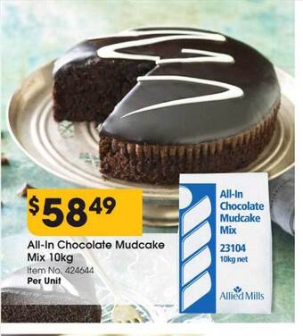 Campbells Wholesale All-in chocolate mudcake mix offer