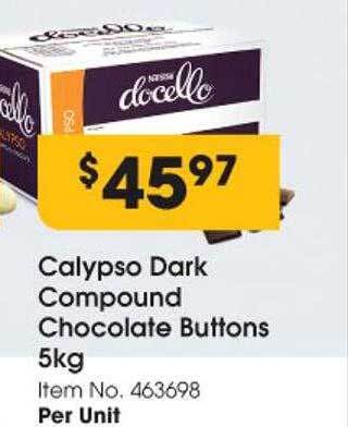 Calypso dark compound chocolate buttons