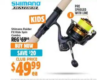 Anaconda Shimano raider fx kids spin combo offer