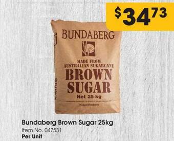 Campbells Wholesale Bundaberg brown sugar 25kg offer