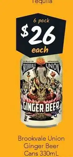 Brookvale union ginger beer cans