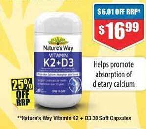 Chemist Warehouse Nature's way vitamin k2 + d3 offer