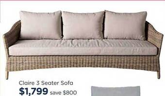 Early Settler Claire 3 seater sofa offer