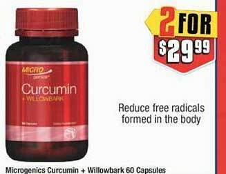 Chemist Warehouse Microgenics curcumin + willowbark offer