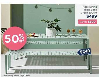 Early Settler Kace dining table sage green offer