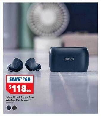 Harvey Norman Jabra elite 4 active true wireless earphones offer