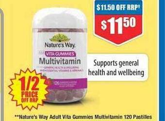 Chemist Warehouse Nature's way adult vita gummies multivitamin offer