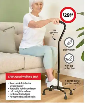 Coles Saba quad walking stick offer