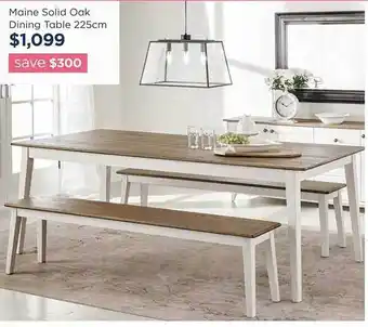 Early Settler Maine solid oak dining table offer
