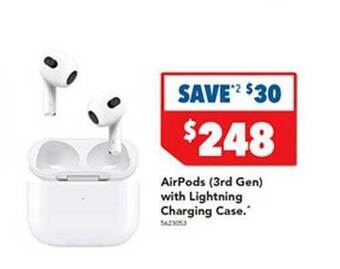 Harvey Norman Airpods (3rd gen) with lightning charging case offer