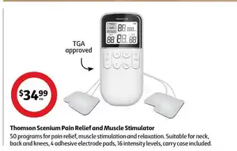 Coles Thomson scenium pain relief and muscle stimulator offer