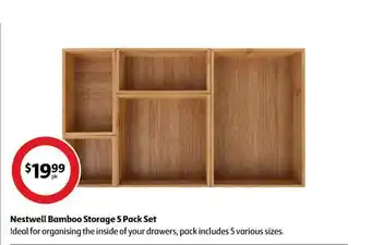 Coles Nestwell bamboo storage 5 pack set offer