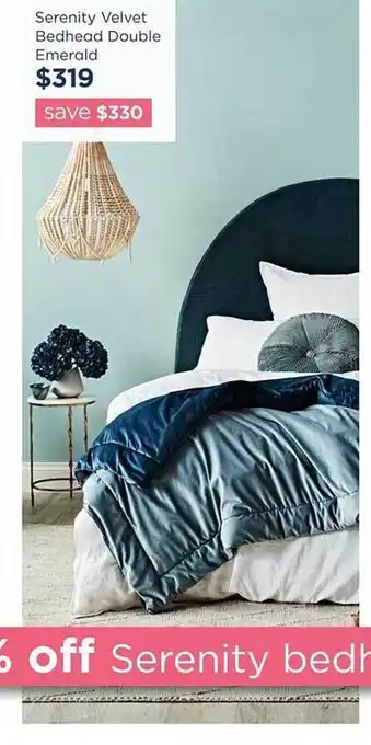 Serenity velvet bedhead double emerald