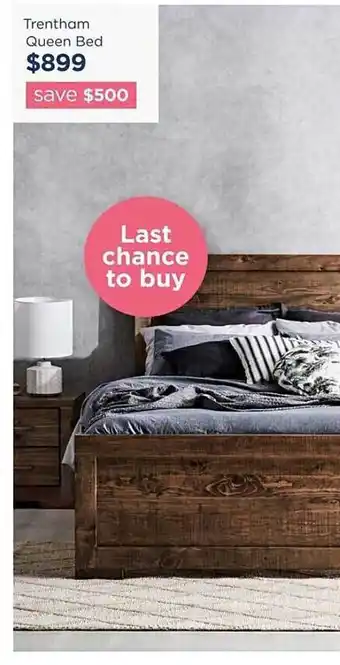 Early Settler Trenthan queen bed offer