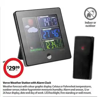 Coles Verve weather station with alarm clock offer