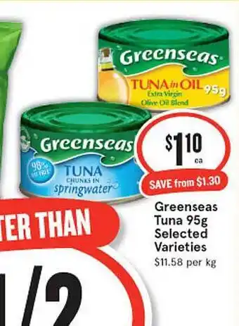 IGA Greenseas tuna selected varieties offer