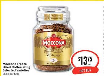 IGA Moccona freeze dried coffee selected varieties offer