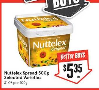 IGA Nuttelex spread selected varieties offer