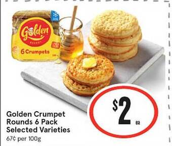 IGA Golden crumpet rounds 6 pack selected varieties offer