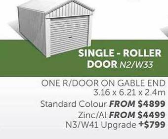 Stratco Single - roller door n2-w33 offer