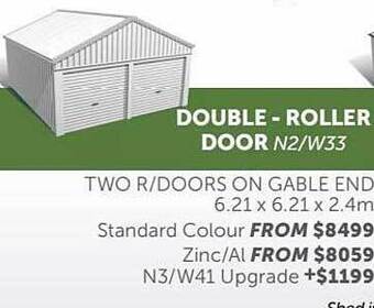 Stratco Double - roller door n2-w33 offer