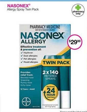 Priceline Nasonex allergy spray twin pack offer