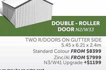 Stratco Double - roller door n2-w33 offer