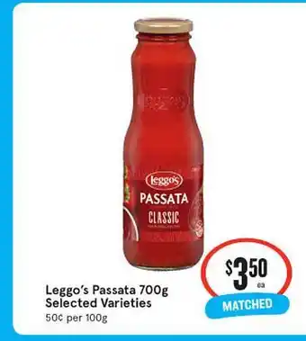 IGA Leggo's passata selected varieties offer