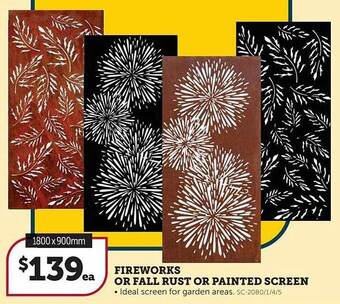 Stratco Fireworks or fall rust or painted screen offer