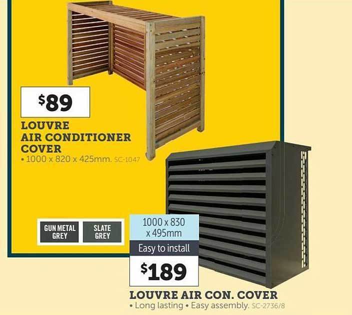 Louvre air conditioner cover, louvre air con. cover offer at Stratco