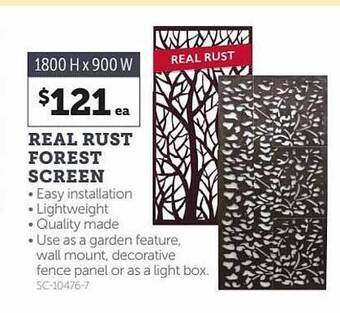 Real rust forest screen