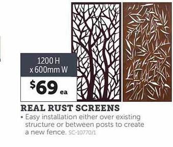 Stratco Real rust screens offer