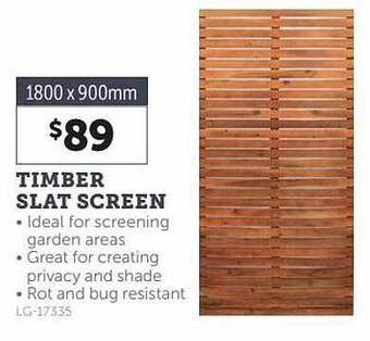 Stratco Timber slat screen offer