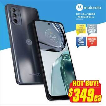 The Good Guys Motorola g62 5g 4 128gb - midnight grey offer