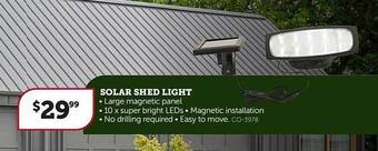 Stratco Solar shed light offer
