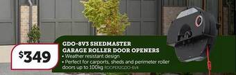Stratco Gdo-8v3 shedmaster garage roller door openers offer