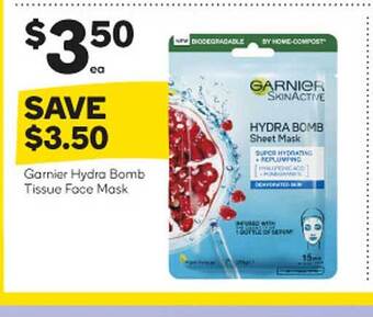 Woolworths Garnier hydra bomb tissue face mask offer