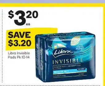 Woolworths Libra invisible pads offer