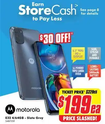The Good Guys Motorola e32 4 64gb - slate grey offer