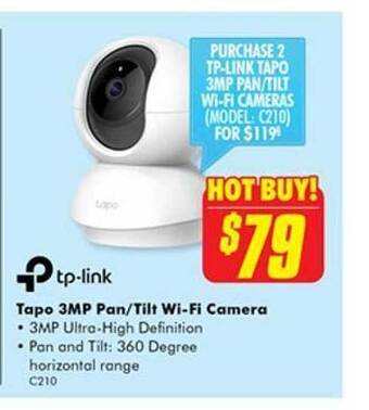 The Good Guys Tp-link tapo 3mp pan tilt wi-fi camera offer