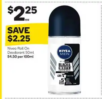 Woolworths Nivea roll on deodorant offer
