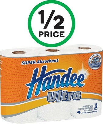 Woolworths Handee Paper Towel Pk 3 offer