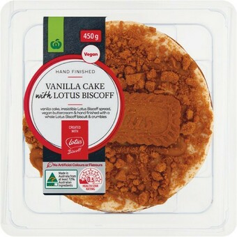 Woolworths Vanilla Cake with Lotus Biscoff 450g